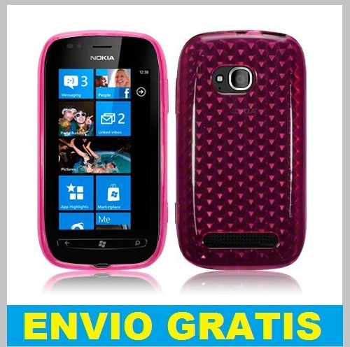 FUNDA GEL SILICONA TPU PARA NOKIA LUMIA 710 ROSA